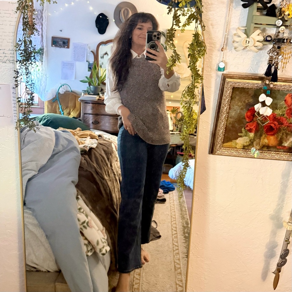 Vintage Indigo Blue Marbled Casual Soft Sweater Vest Tank 🌿 - Picture 5 of 5